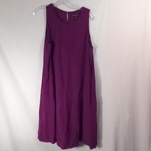 Eileen Fisher Plum Silk Tank Midi Dress Size M